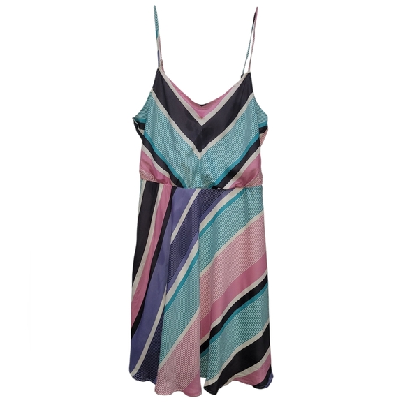 LC Lauren Conrad Dresses & Skirts - Sz 16 LAUREN CONRAD Spaghetti Strap Multicolor Striped Summer Midi Dress
